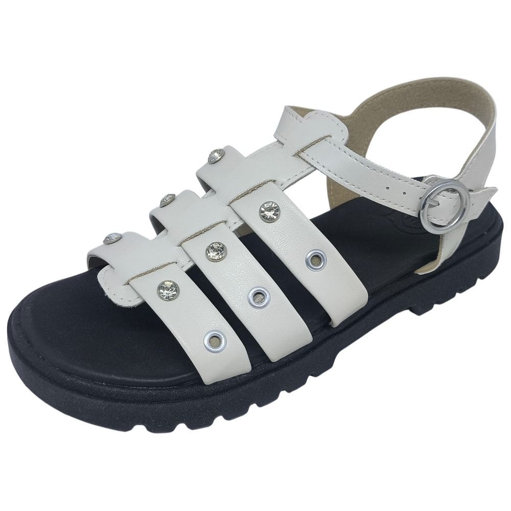 Sandalia Infantil Menina Moderno Pingente Metálico Molekinha