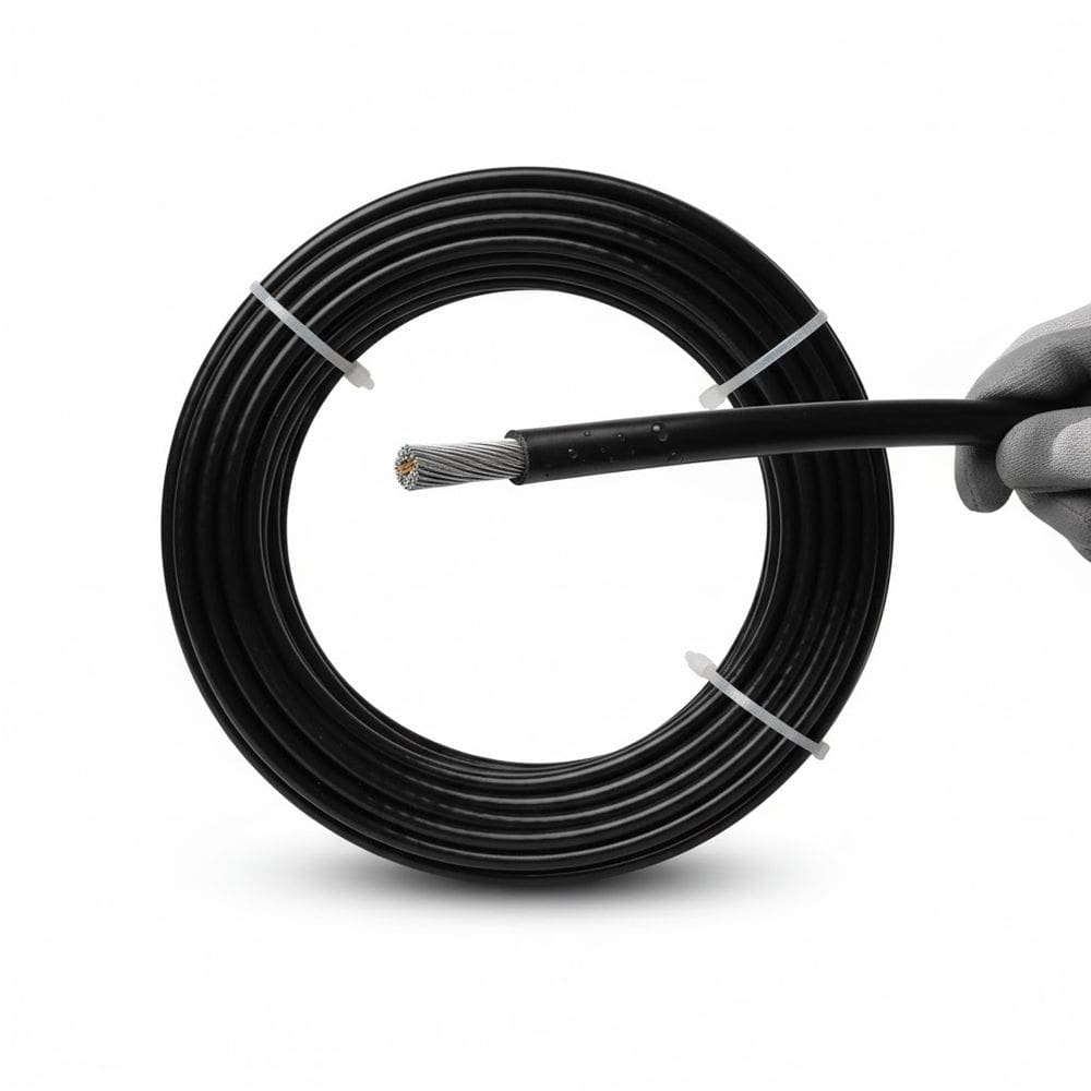 Cabo de Aço Encapado Preto 10 Metros 3/16 (Externo 1/4) Revestido PVC para Academia Varal Portões e Uso Geral