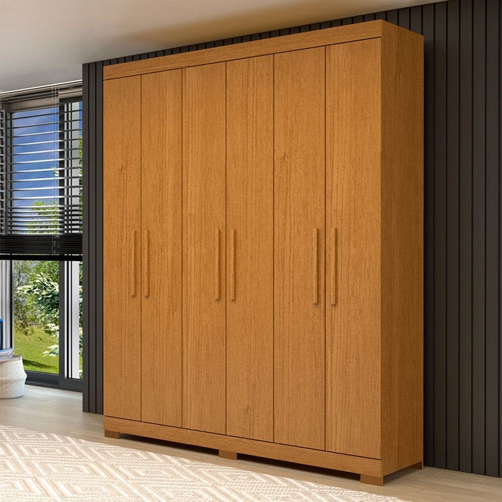 Guarda-Roupa Casal Lana 6 Portas 2 Gavetas 100% Mdf Cinamomo - Acp Móveis