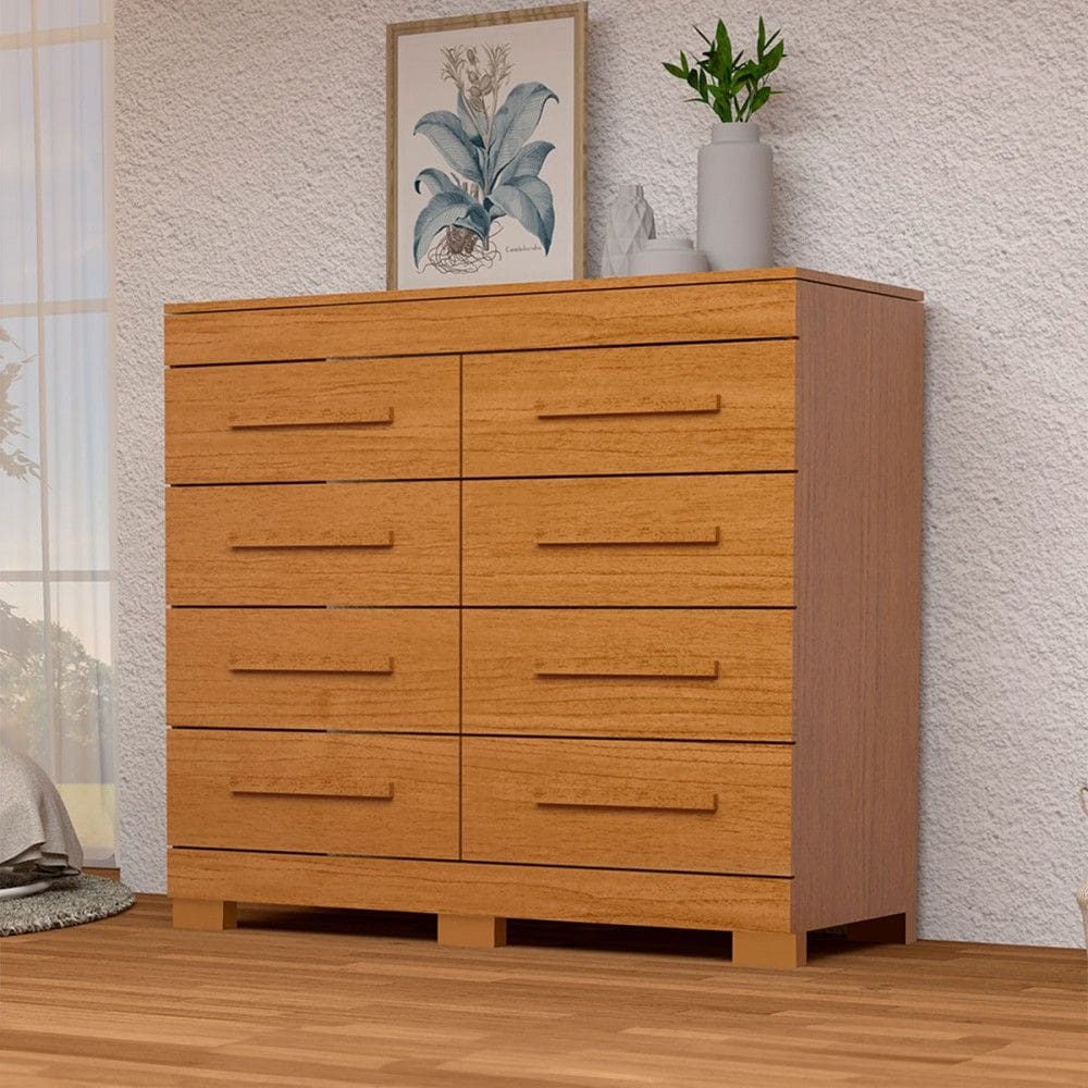 Cômoda Nalu 8 Gavetas 100% Mdf Cinamomo - Acp Móveis