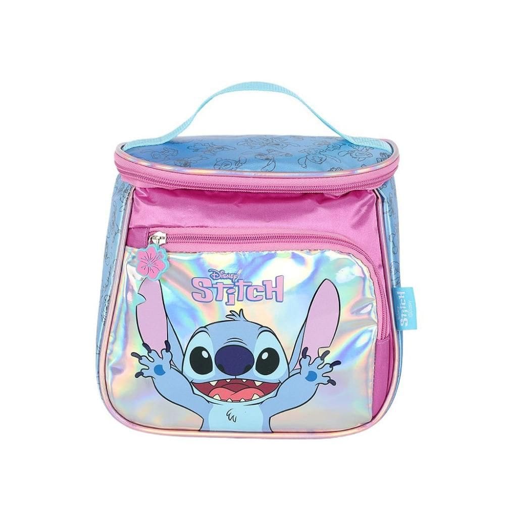 Lancheira Escolar Luxcel Stitch Glitter Roxo
