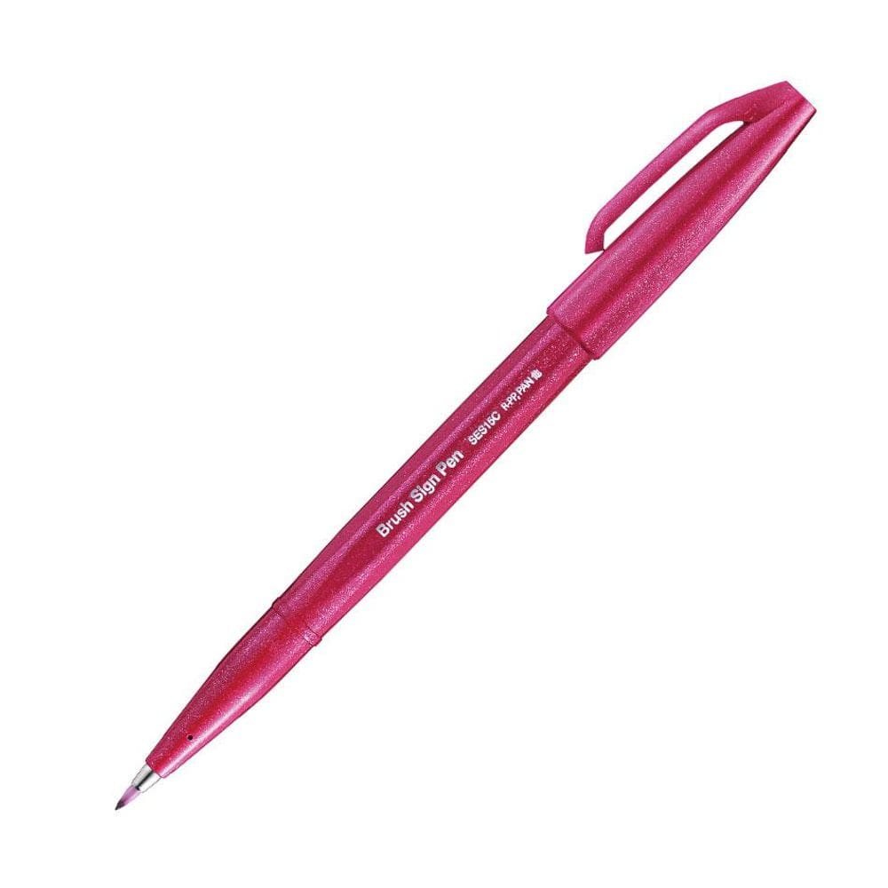 Caneta hidrográfica Brush Sign Pen Bordô - Pentel