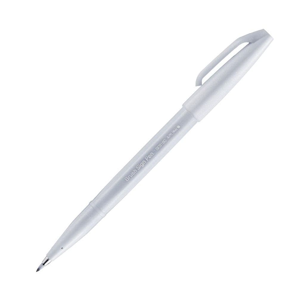 Caneta hidrográfica Brush Sign Pen Cinza Pastel - Pentel