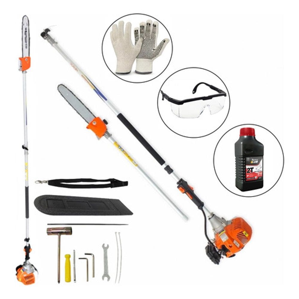 Podador de Altura a Gasolina P/ Poda De Galhos Kit C/ Extensão 2,90m Vulcan Trent Vp3300 L