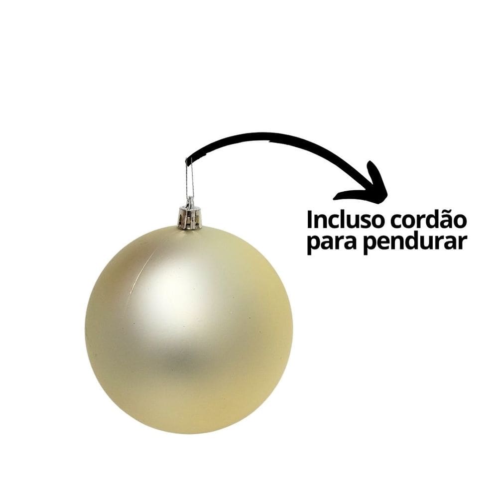 Conjunto 6 Bolas de Natal Champanhe Prime Texturas Mistas 6cm Glitter, Brilho e Fosca