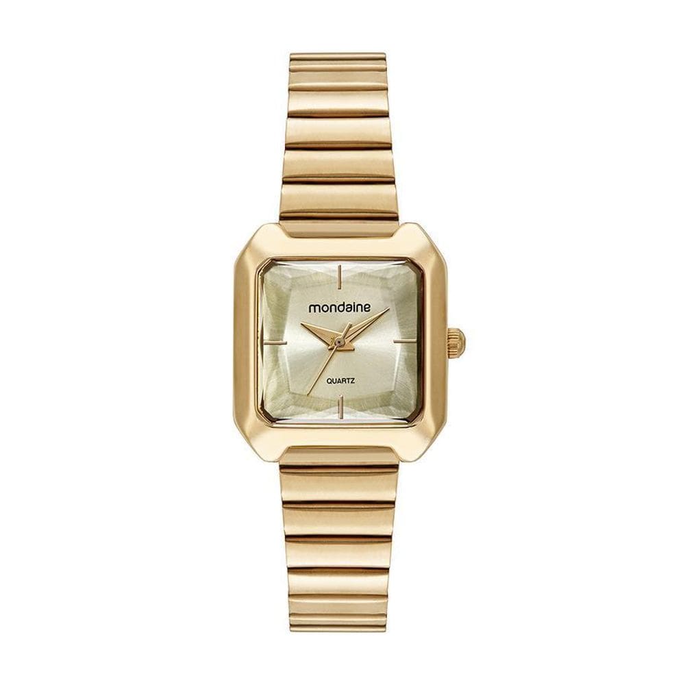 Relógio Mondaine Feminino Retangular Dourado 32584LPMVDE1