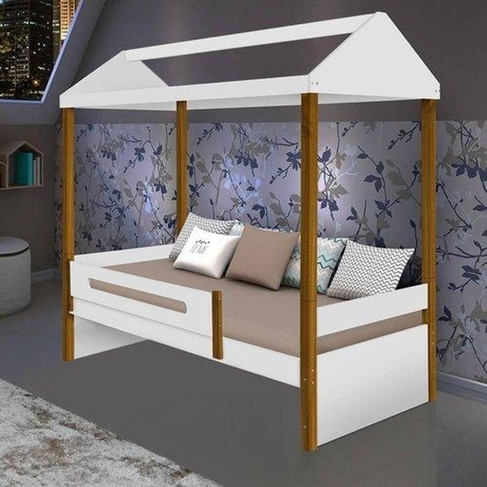 Cama Solteiro Sara Branco Sem Led