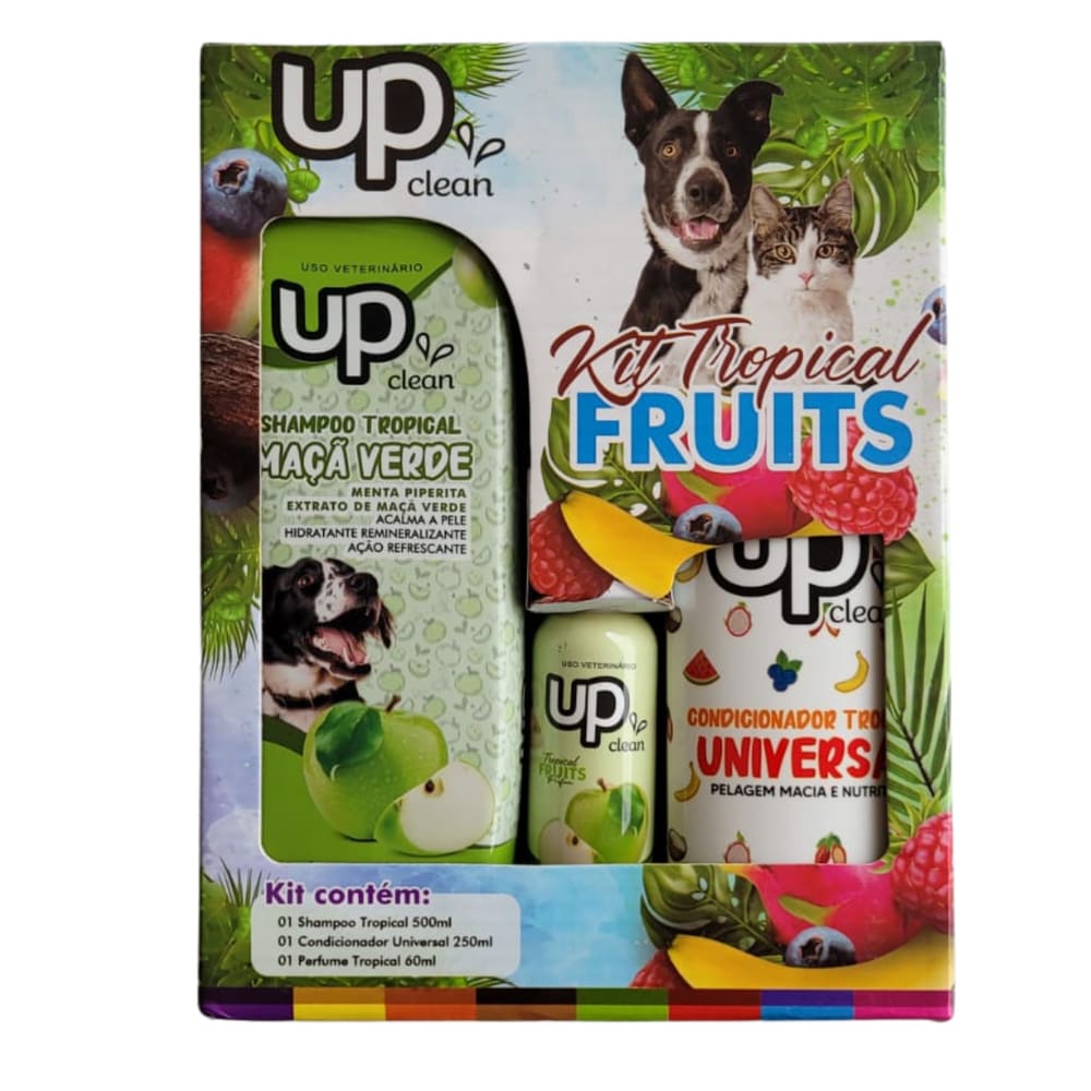 Kit Up Clean Maça Verde Shampoo Condicionador Perfume Pet
