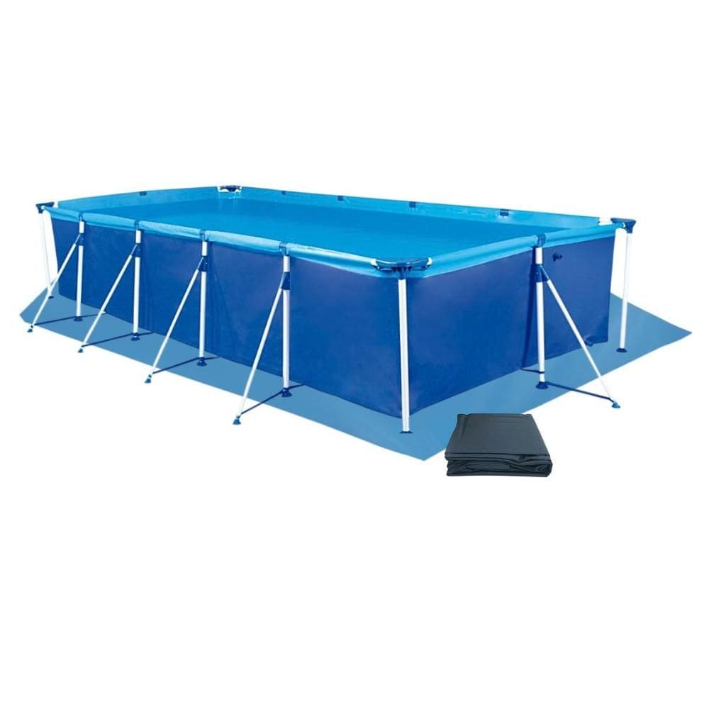 Piscina Retangular 7600 Litros Estruturada Premium Capa e Forro Mor