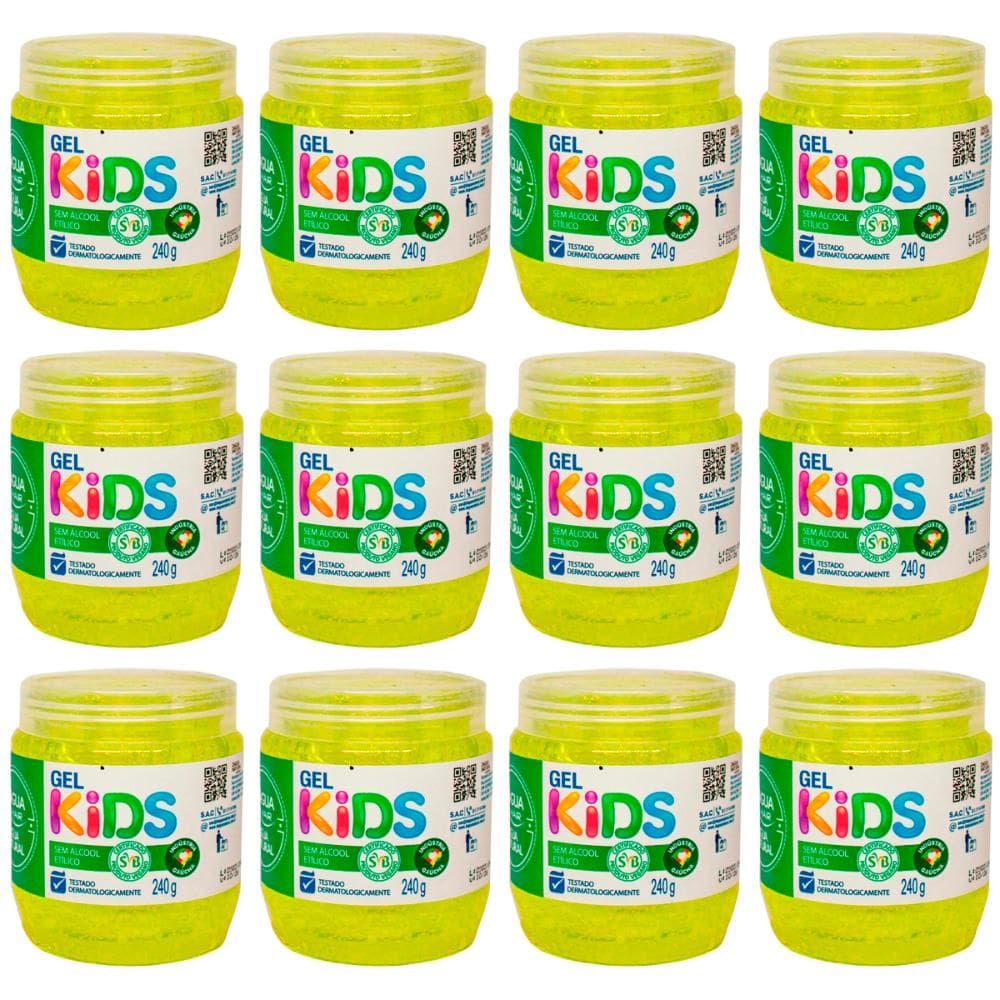 Kit 12 Unidades Gel Fixador Capilar Kids Dagua Natural Hair Sem Álcool Vegano 240g