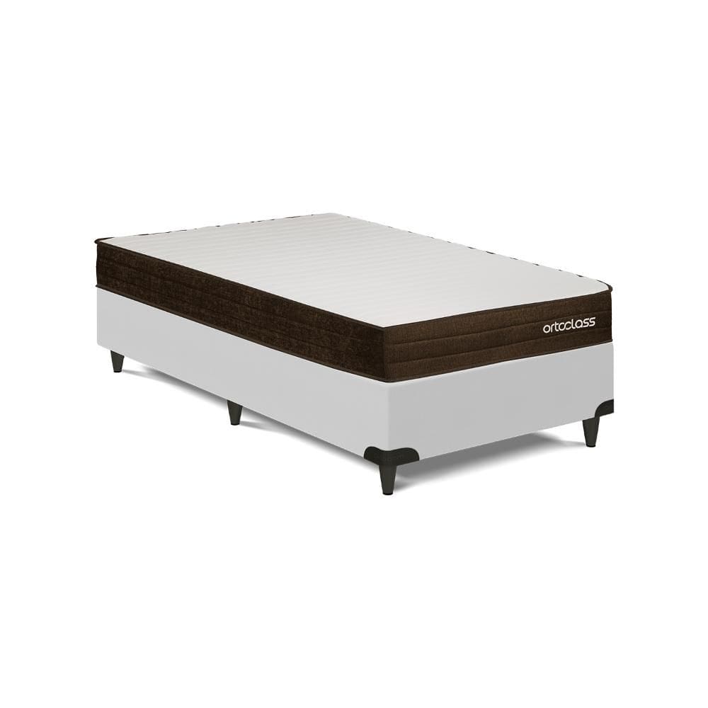 Cama Box e Colchão Poli D28 Ortoclass - Solteiro (88x188)