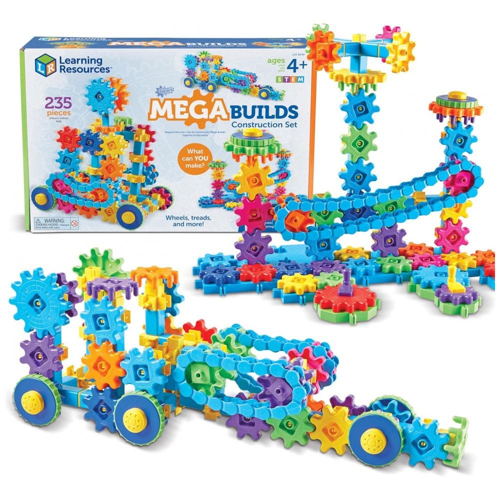 Kit de Construção Mega Builds Gears! Gears! Gears! da Learning Resources, Brinquedo STEM, Desenvolvimento de Habilidades Motoras Finas