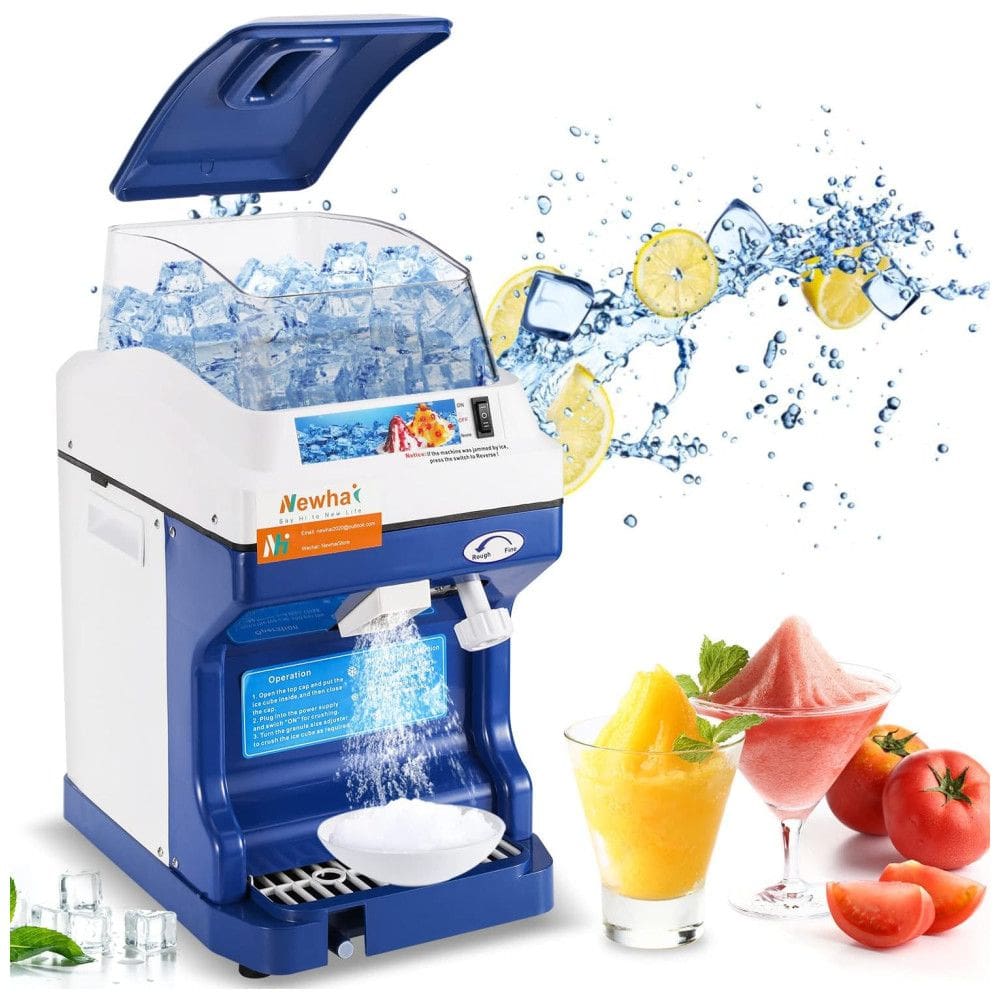 Máquina de Raspadinha Automática Produz até 200kg, h 300W, 110v, NEWHAI, Azul