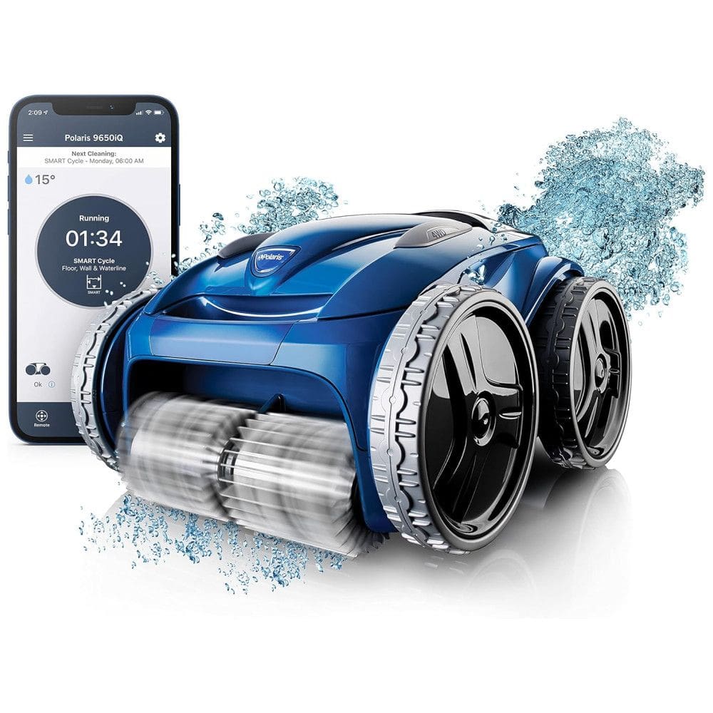 Robô Aspirador de Piscina com Cabo, Sucção Forte, Recipiente do Filtro de Fácil Acesso e Controle por APP, 110V, Polaris 9650iQ, Azul