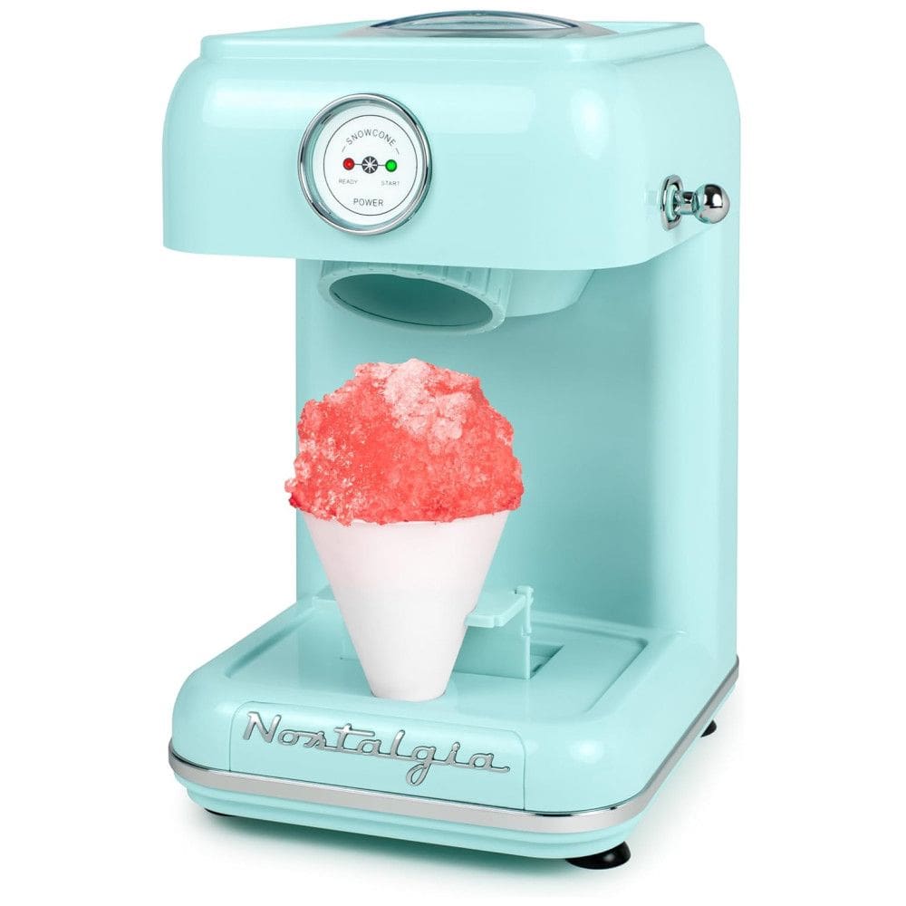 Nostalgia CLSC1AQ Máquina de Raspadinha Elétrica Retro Inclui 1 Cone Reutilizável, 110V, Azul Água