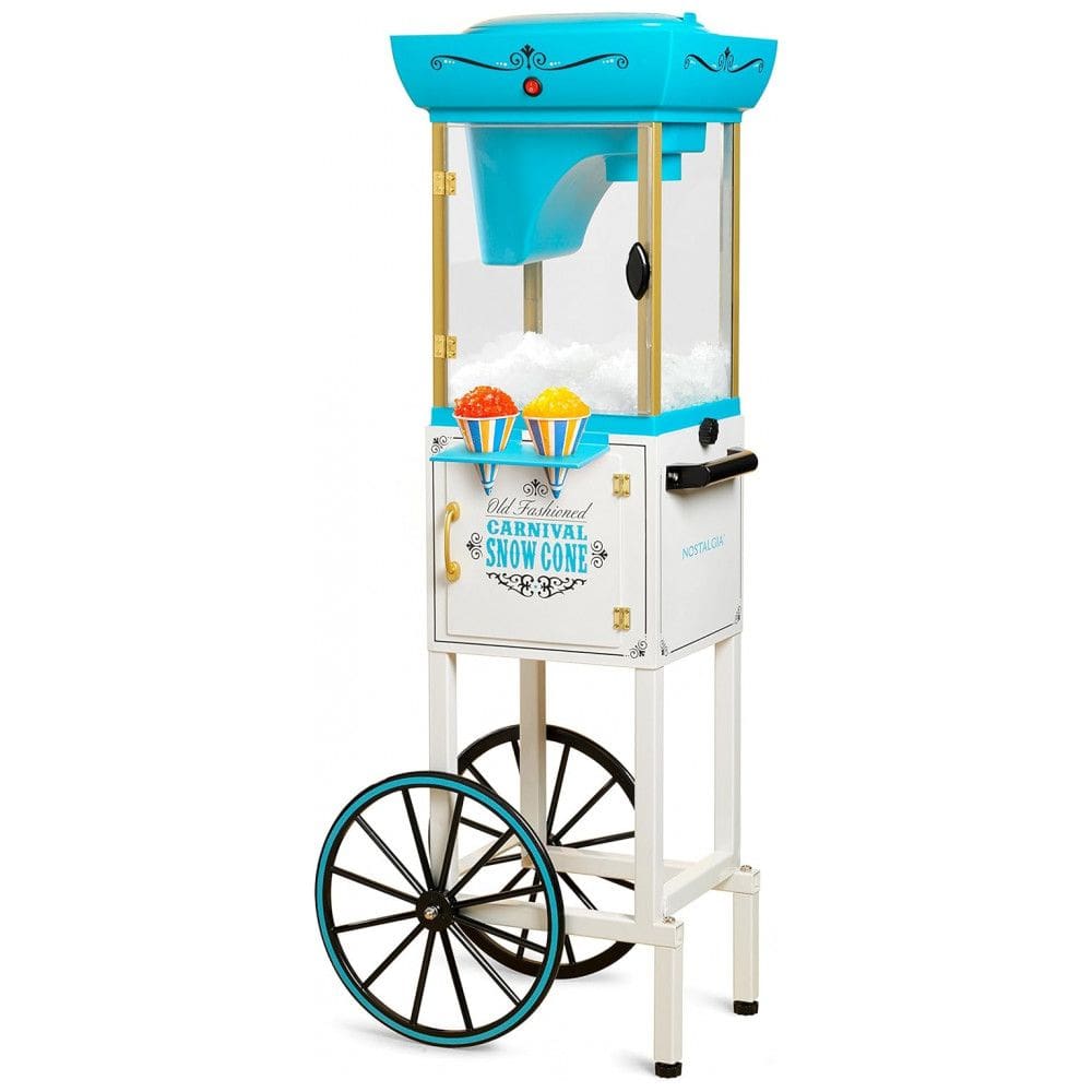 Carrinho de Raspadinha Retro até 48 Porções por Vez com Colher de Metal, Nostalgia , Azul
