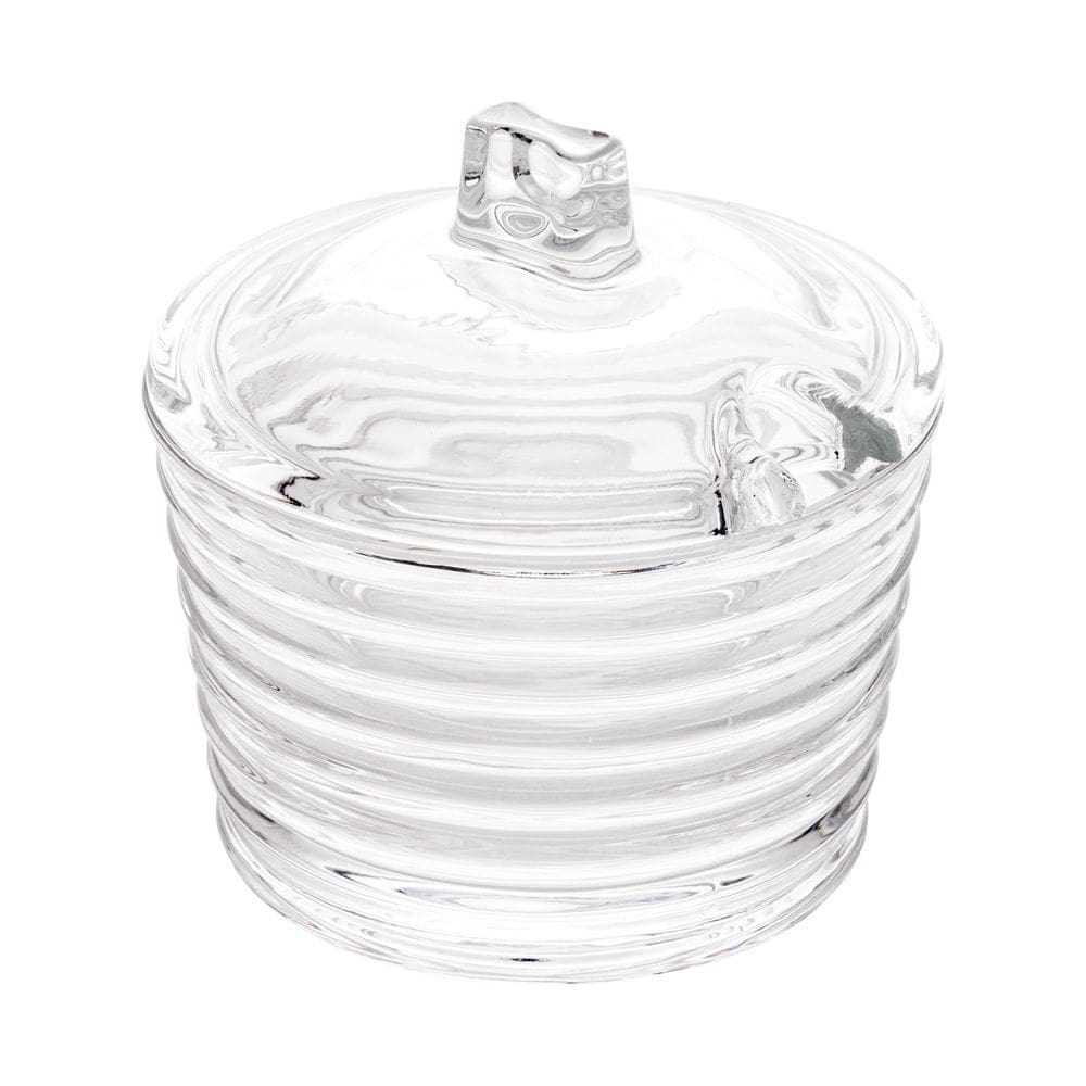 Açucareiro de Cristal Colméia Transparente 10x10cm Lyor