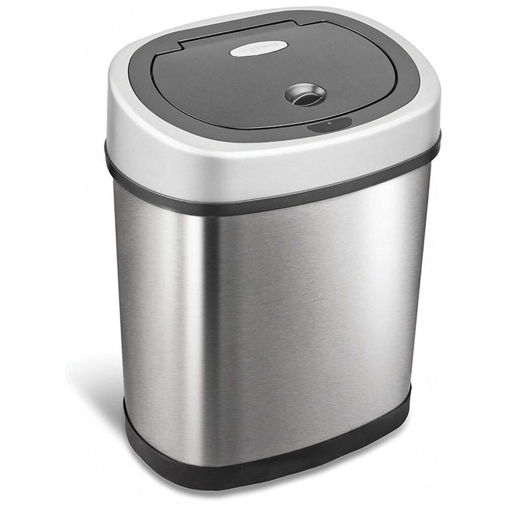 Lixeira Automática 12 L com Sensor de Movimento Infravermelho sem Toque, NINESTARS, Prata