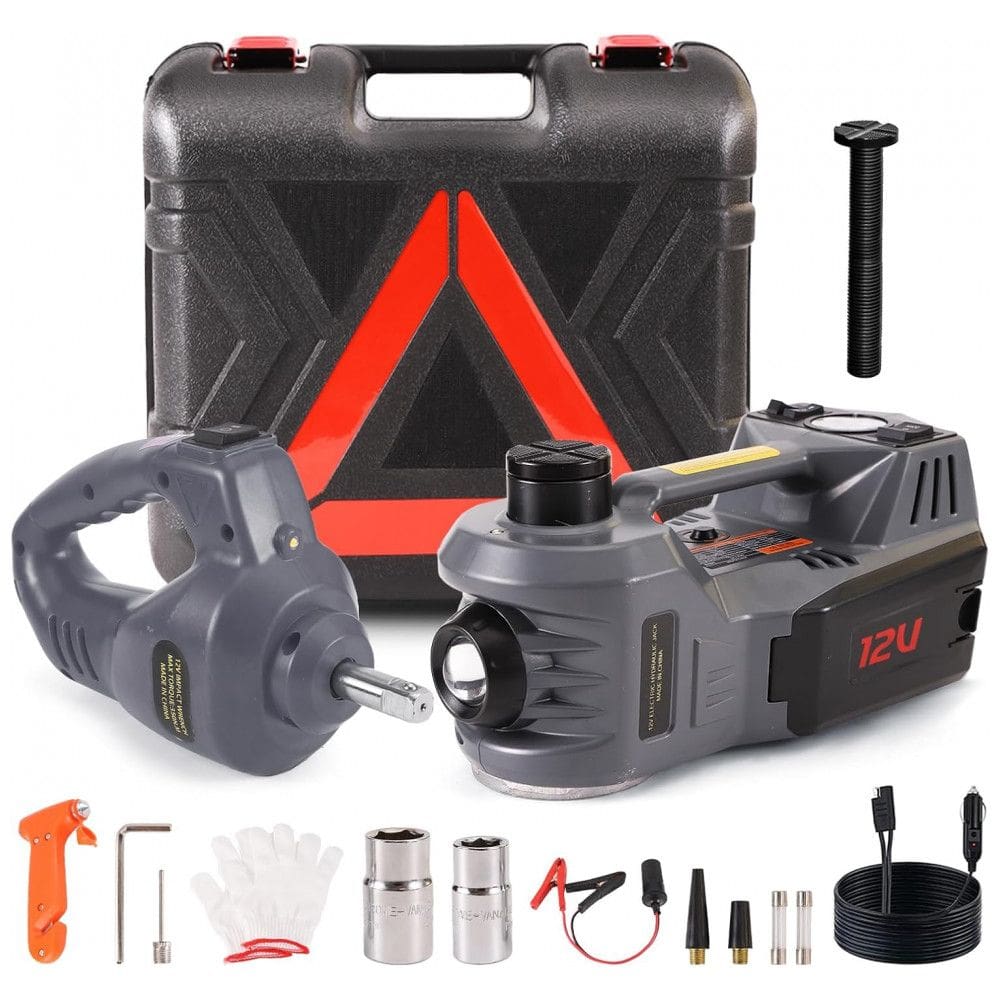 Kit Completo de Troca de Pneus EFFIROSO Portátil de 5 Toneladas 12V Macaco Elétrico Hidráulico com Chave de Impacto Bomba Infladora para
