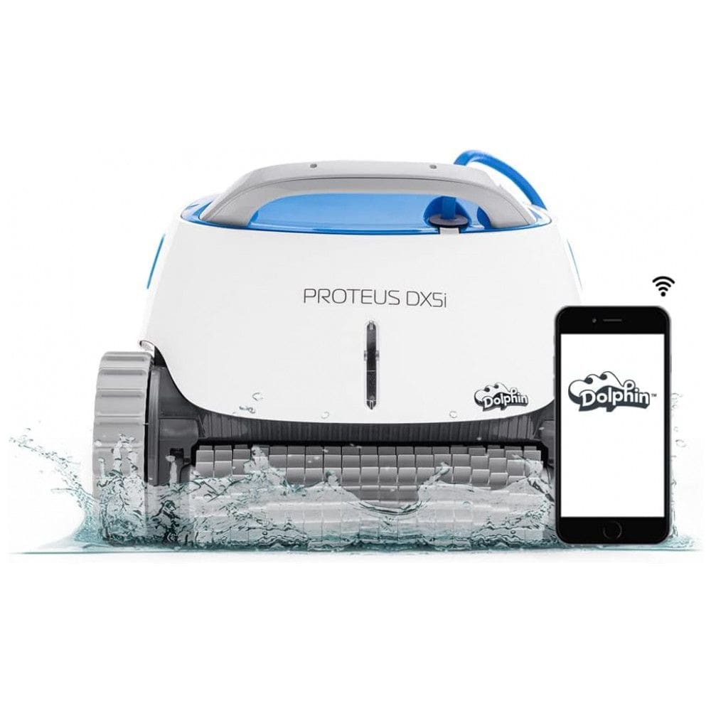 Robô Limpador de Piscina com Controle por APP, Escalada em Parede e Esfrega Poderosa de Linha de Água, Dolphin Proteus DX5i, Branco
