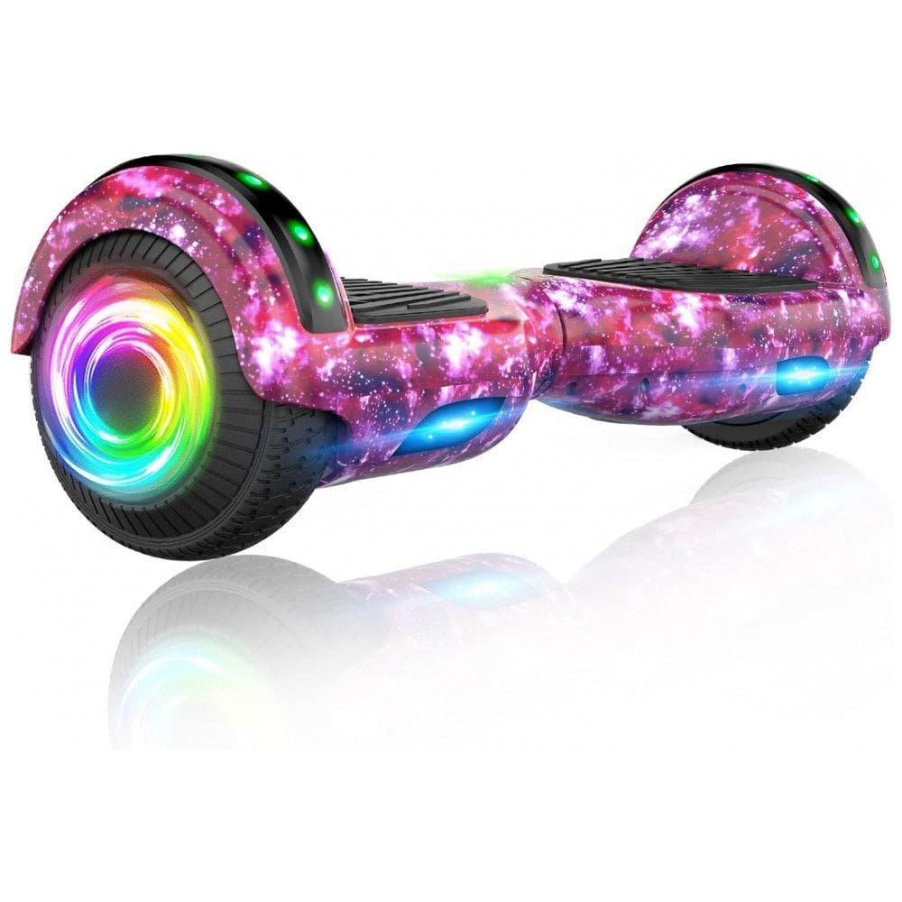 Hoverboard Auto Balanceante SISIGAD 6,5” K02 Roxo Estrelado com Alto-falante Bluetooth e Luzes Coloridas