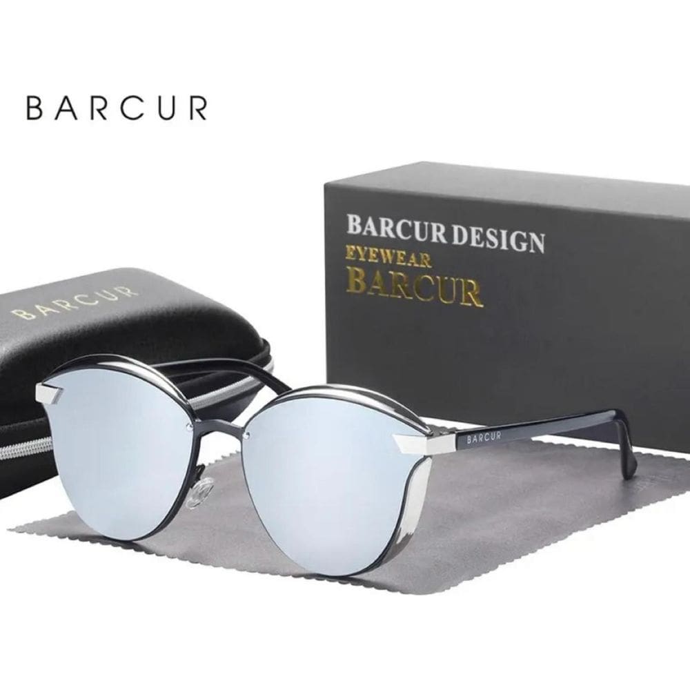 Óculos Feminino Barcur Lente Prateado Gatinho Box