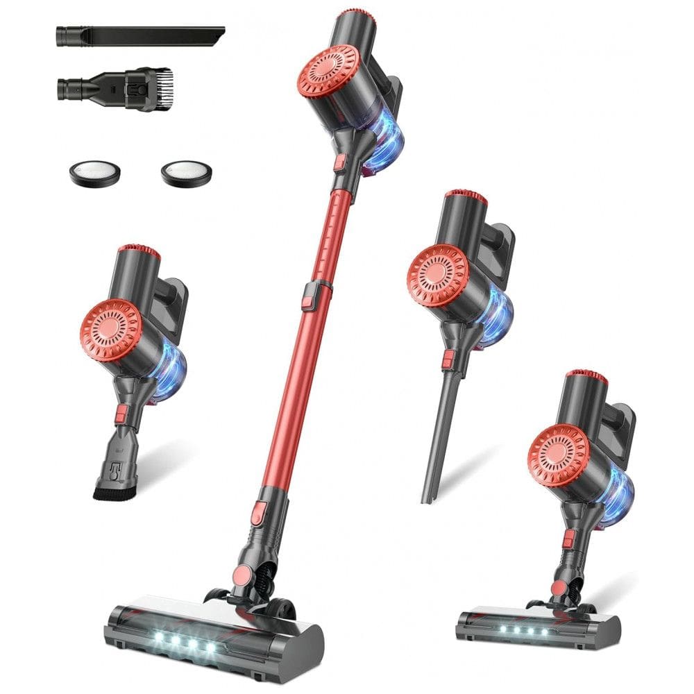 Aspirador de Pó Sem Fio com Suporte Autoportante, Aspiradores de Vara de 40KPA para Casa, Recarregável e Leve, Filtragem de 7 Camadas