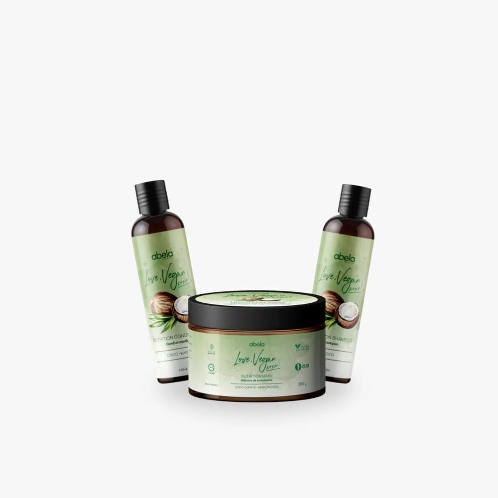 Kit Love Vegan Coco Abela: Shampoo, Condicionador E Máscara