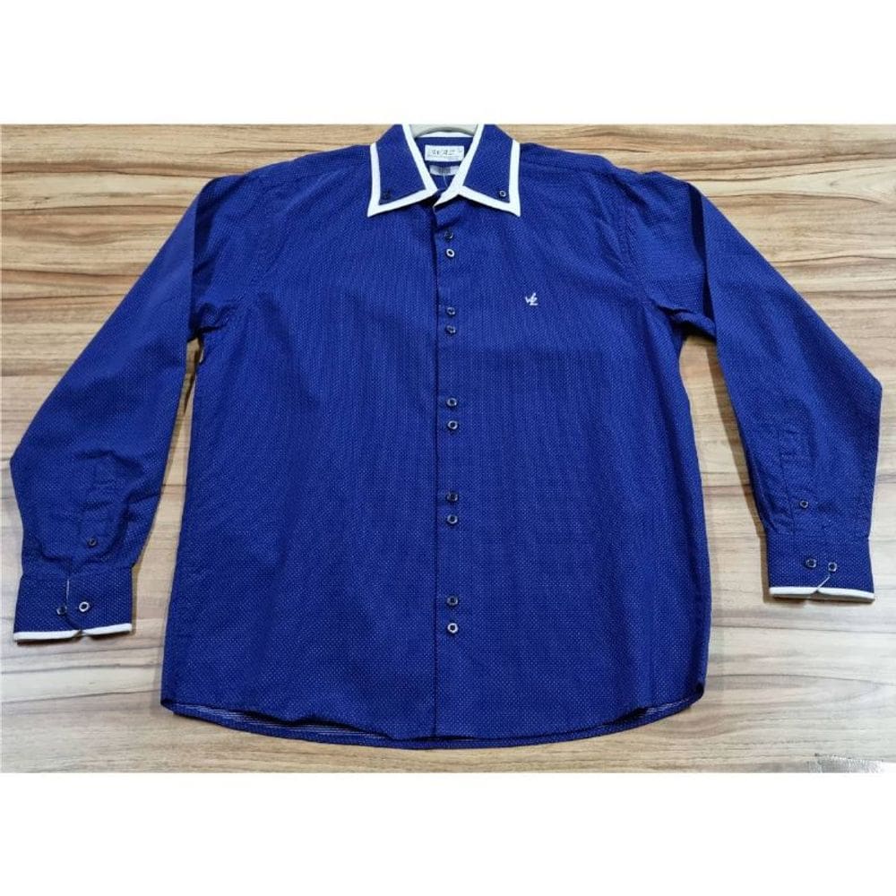 Camisa Social Masculina Manga Longa WAZ 100% Algodão