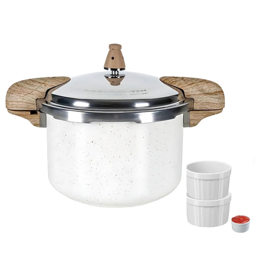 Panela De Pressão Antiaderente Cerâmica 5,4L Indução Vanilla