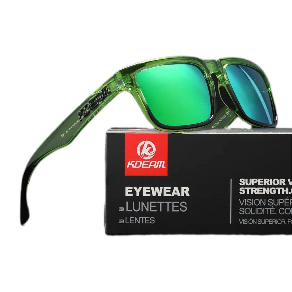 Óculos De Sol Esportivo Polarizado Kdeam C3 Mirrored Green