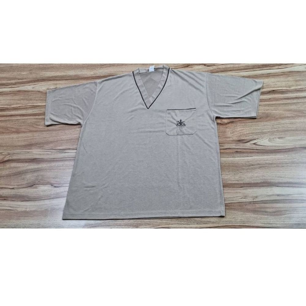 Blusa De Pijama Masculina Manga Curta Gola V