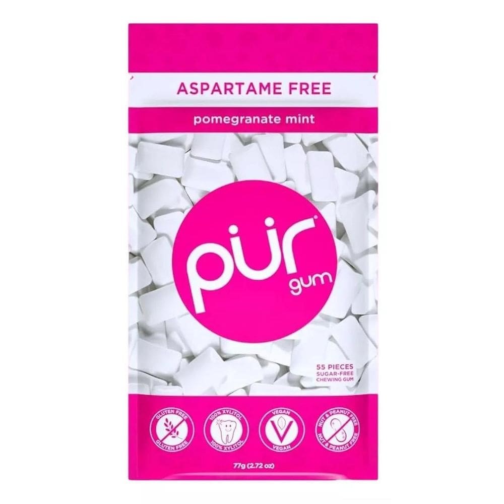 Pur Goma De Mascar Sem Açúcar Com Xilitol Sabor Romã Menta