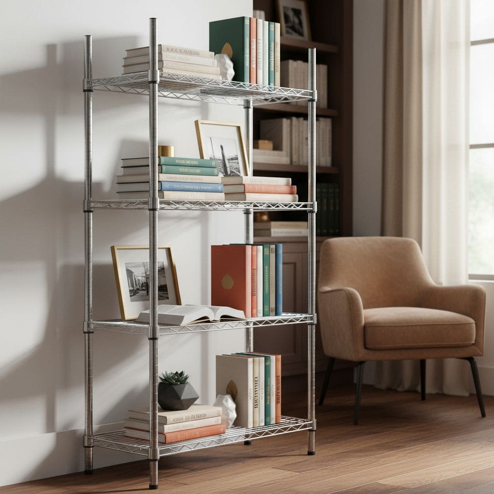 Estante De Aco Cromado 6 Prateleiras 180x60x35cm 300kg