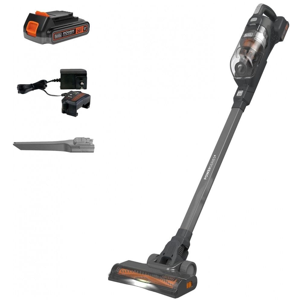 Aspirador de Pó Sem Fio BLACK+DECKER POWERSERIES 20V MAX, Bastão Recarregável com Luzes LED no Chão, Leve e Antiemaranhado