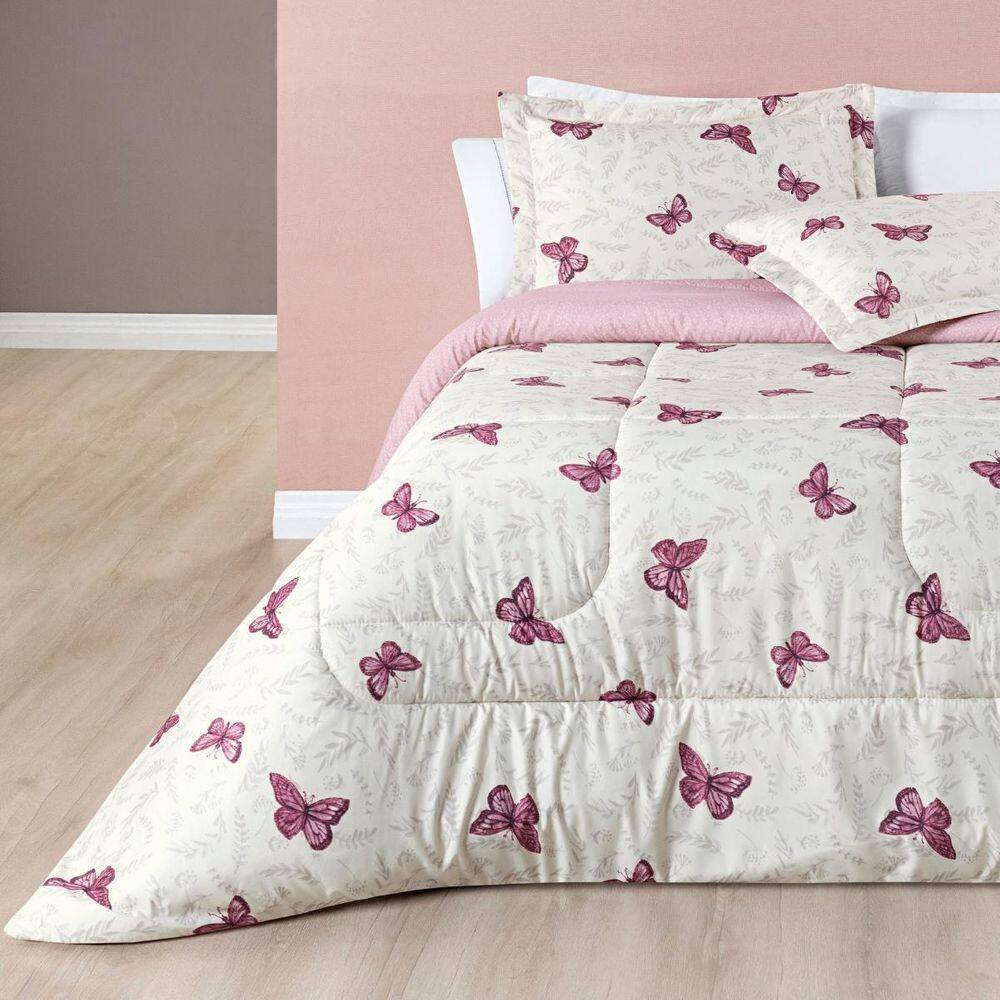 Edredom Super King 200 Fios Nyla Dupla Face Estampa