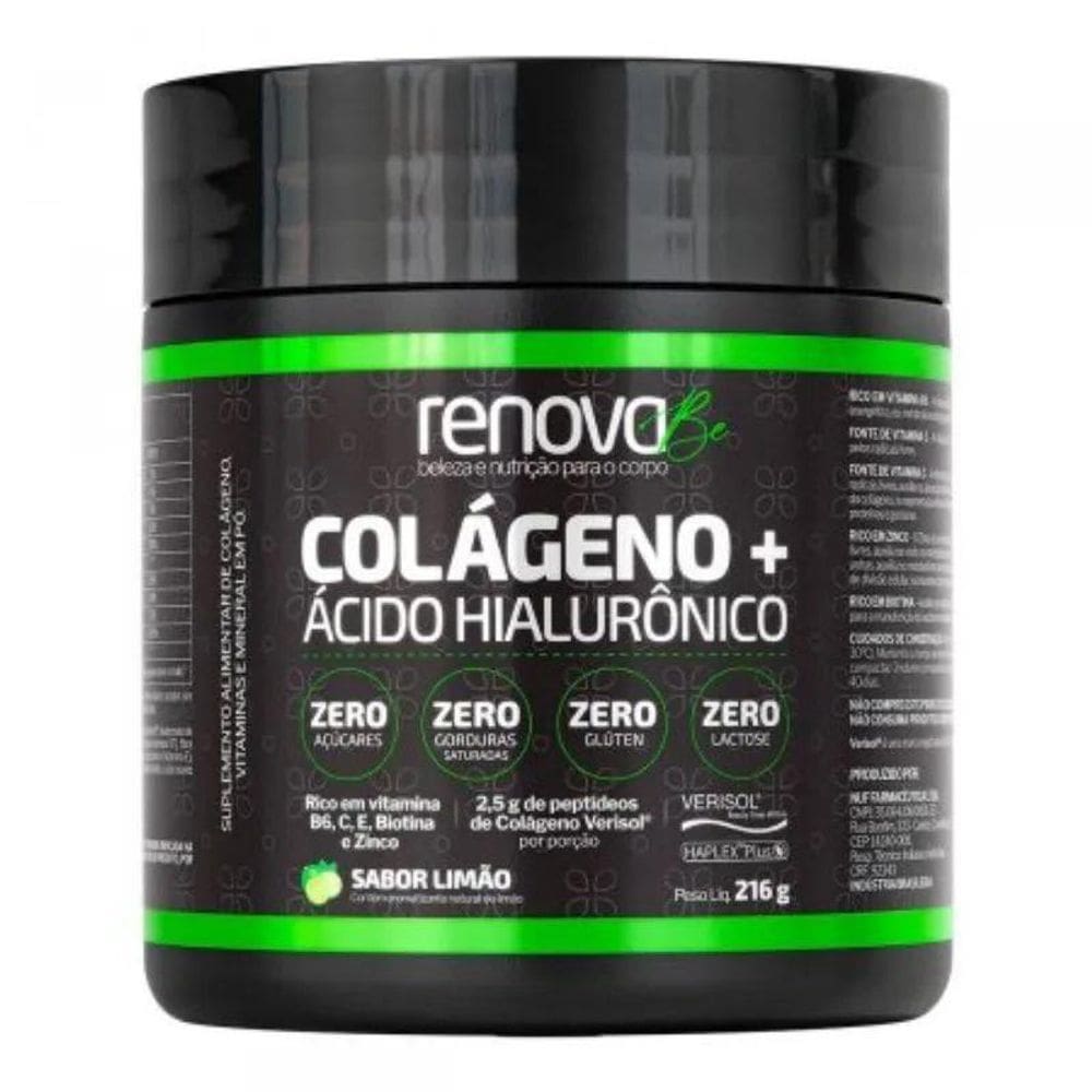 Colágeno + Acido Hialuronico 216G Limão Renovabe