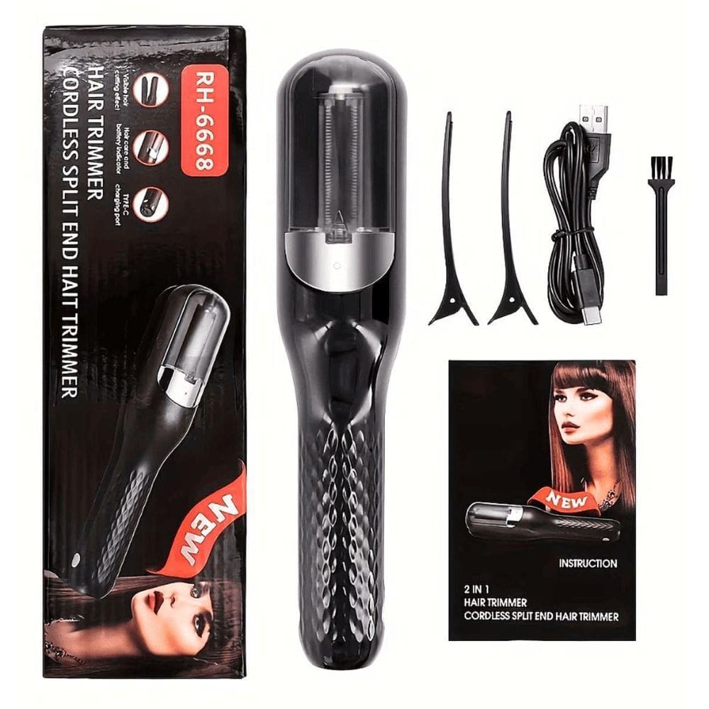 Aparador De Pontas Duplas Cortador De Cabelo Sem Fio Preto