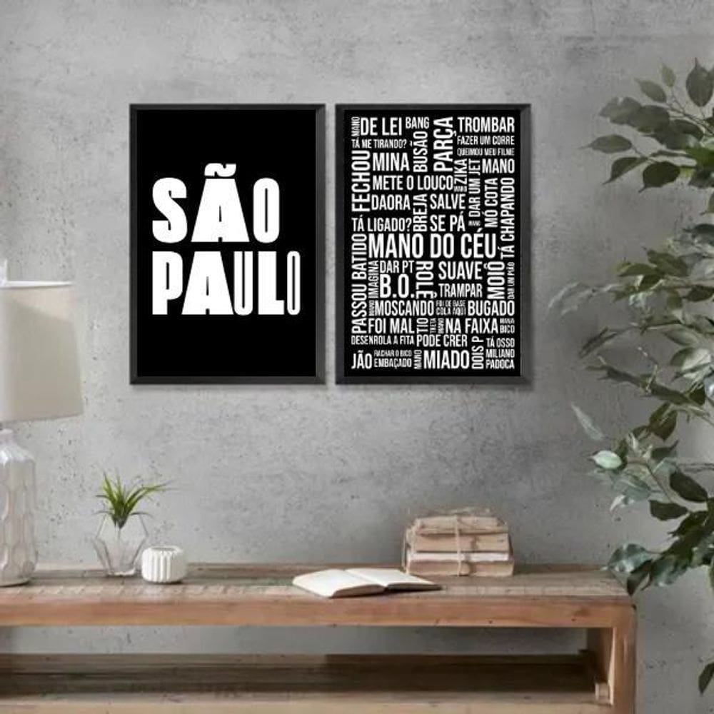 Kit 2 Quadros Gírias De 45X34Cm