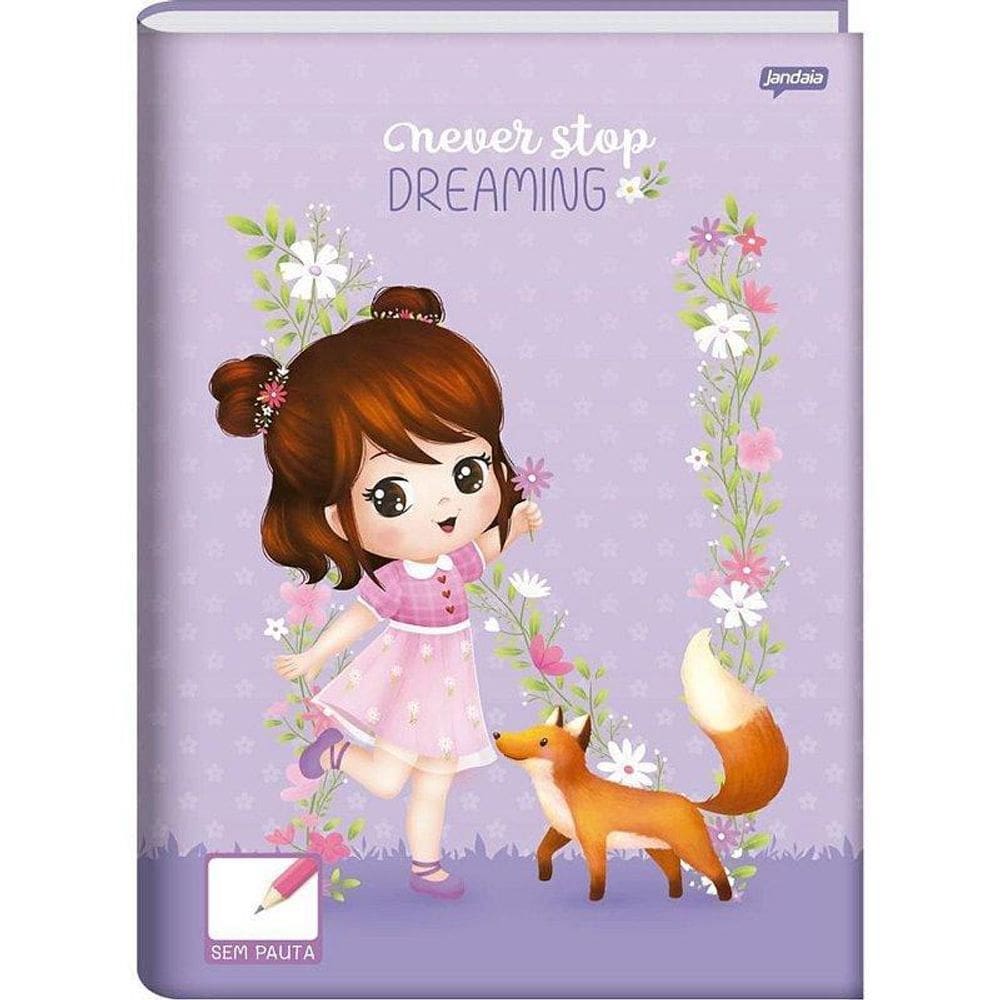 Caderno Jandaia BROCHURÃO Sem Pauta Nina 80 Folhas