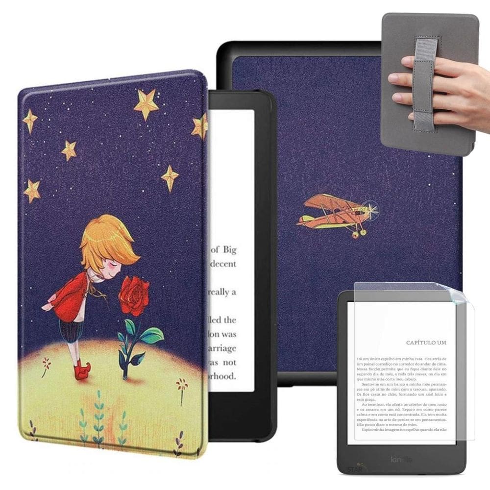Case Alça Estampa Para Kindle Paperwhite  Sa569P  + Película