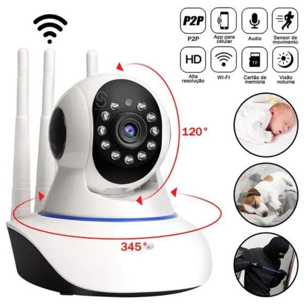Baba Eletronica Premium Camera Wifi Sem Fio Visão Noturna