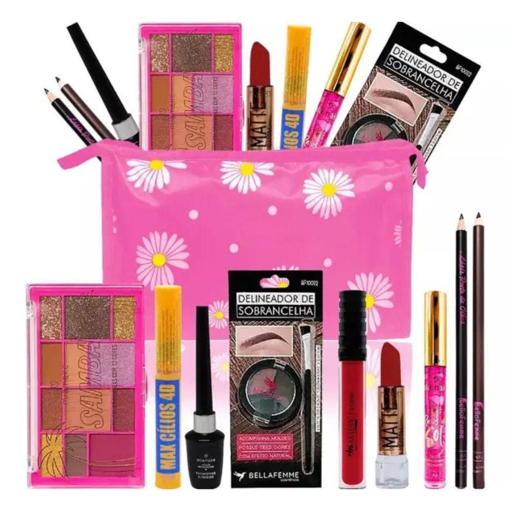 Kit Maquiagem Para Olhos Sombra Matte Lápis Rímel Delineador