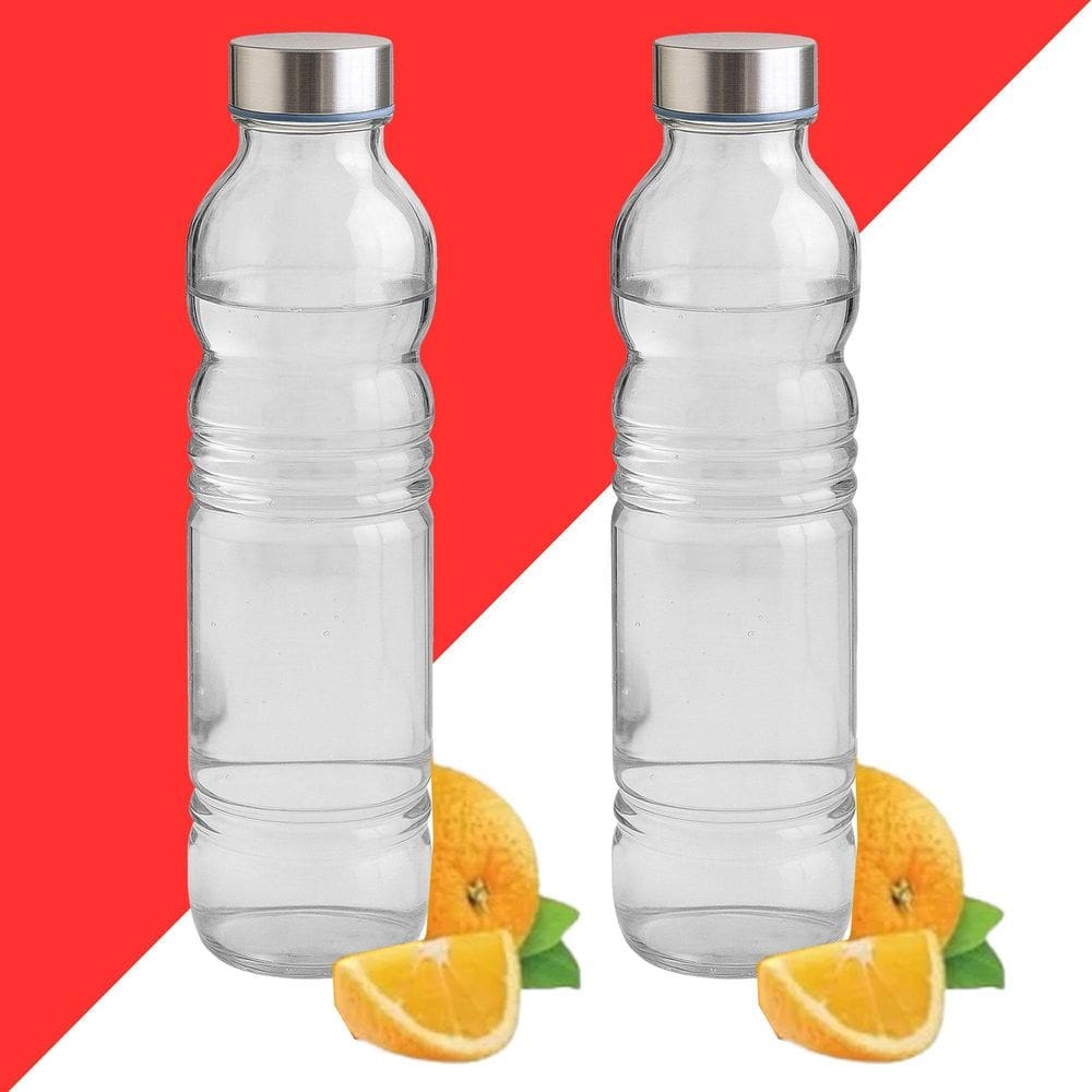 Kit 2 Garrafa De Vidro Quadrada H2O 1 Litro - Euro Home