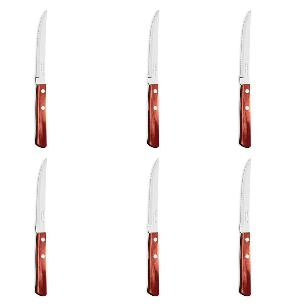 Faca De Mesa Para Churrasco Polywood 6 Peças