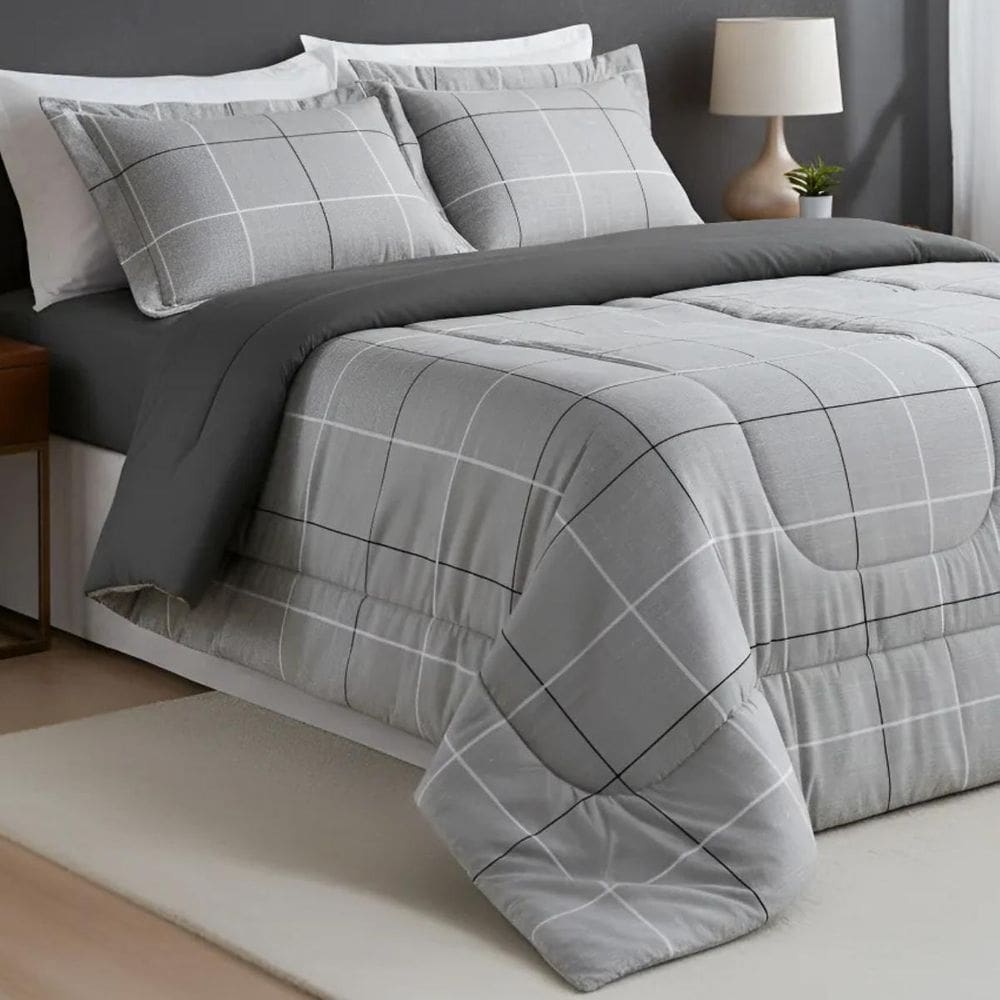 Edredom Super King 200 Fio Nyla Dupla Face Estampa Exclusiva