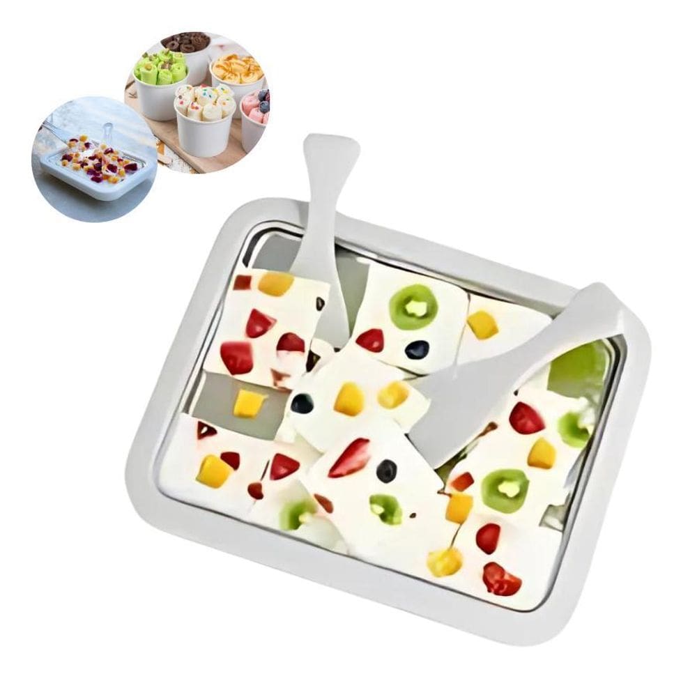 Máquina De Sorvete Instantânea - Placa Fria Rolos Gelados