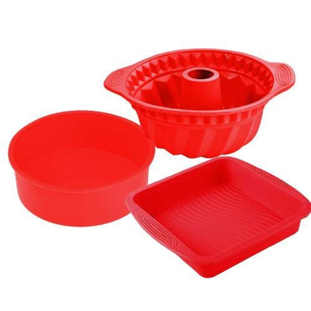 Kit 3 Formas Para Air Fryer 4 Litros Quadrada Para Bolo Pães