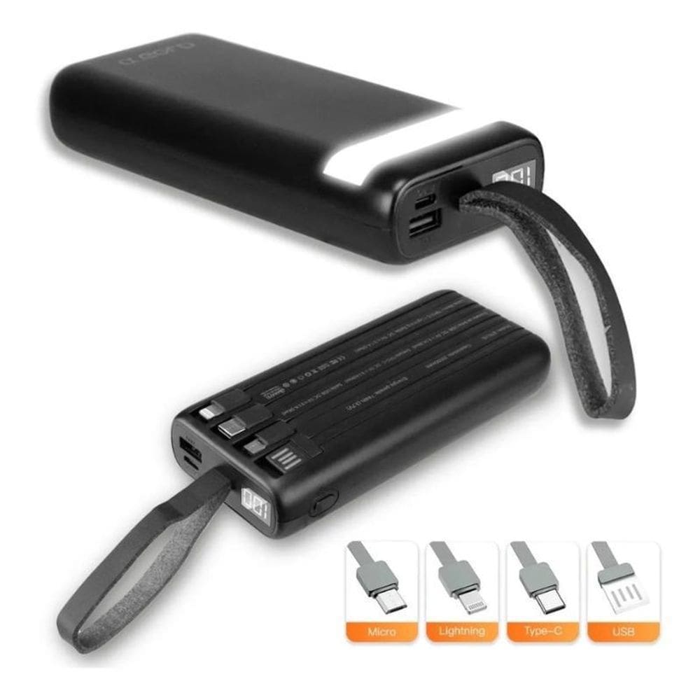 Powerbank Carregador Portátil 4 Cabos Peining 20000 Mah -