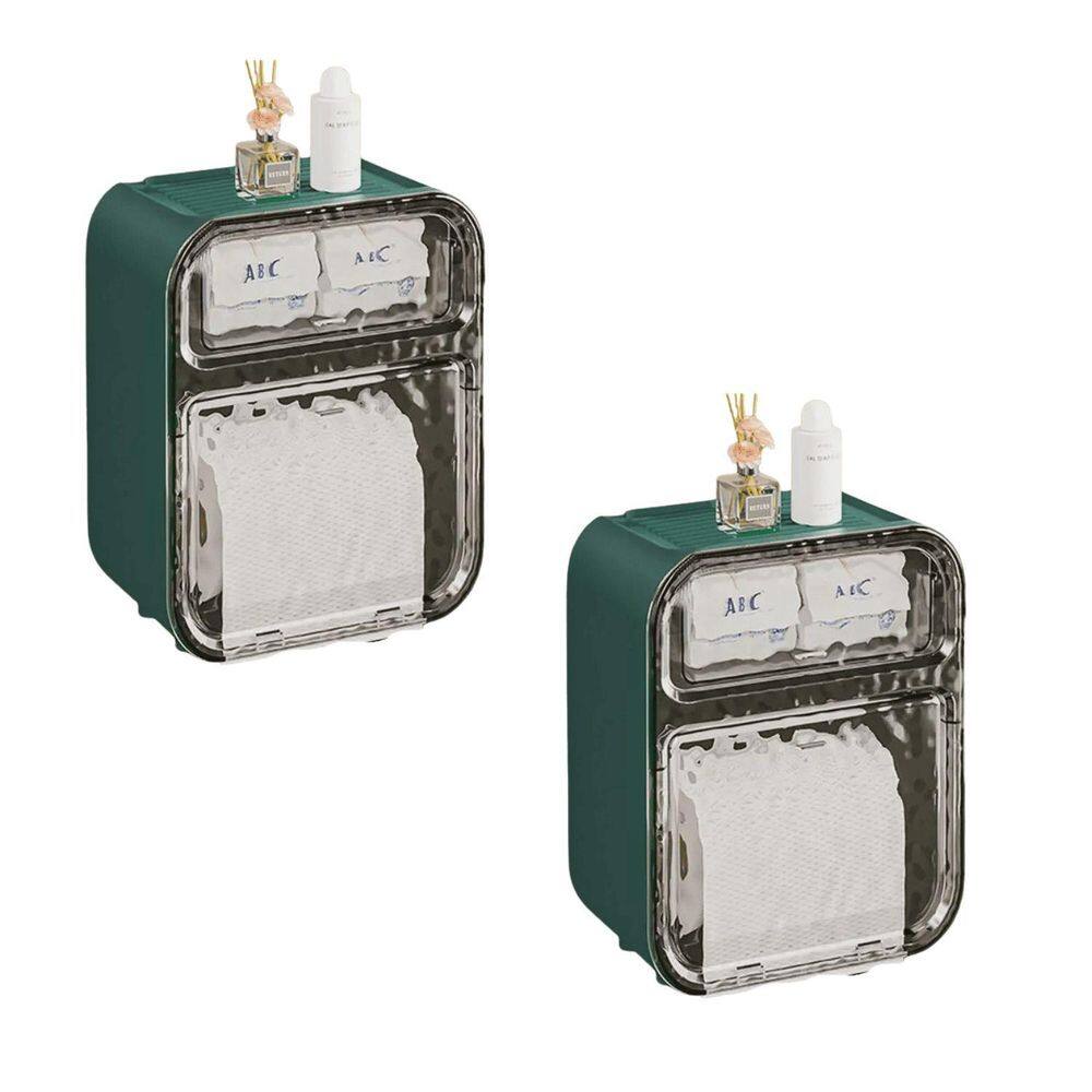 Kit 2 Und Suporte Papel Higiênico Acrílico Banheiro Premium